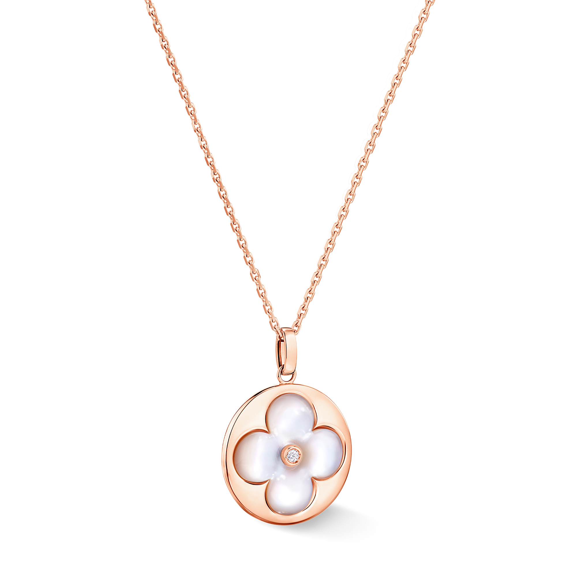 Color Blossom XL Sun Medallion, Pink Gold, White Mother-of-Pearl